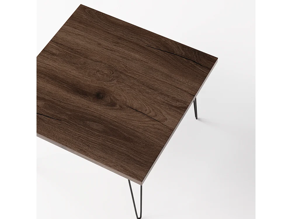 Mesa de centro VIDA 68 x 68 cm para salón, habitación Roble Chocolate