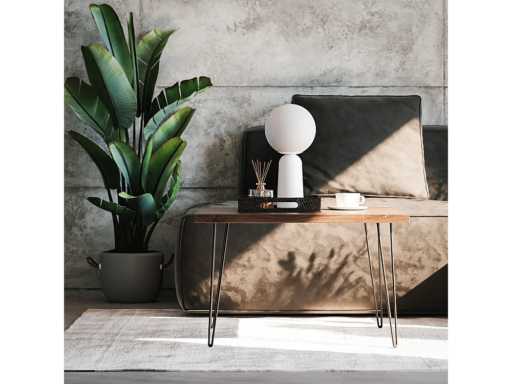 VIDA salontafel 68 x 68 cm voor de woonkamer, chocoladekleurig eikenhout