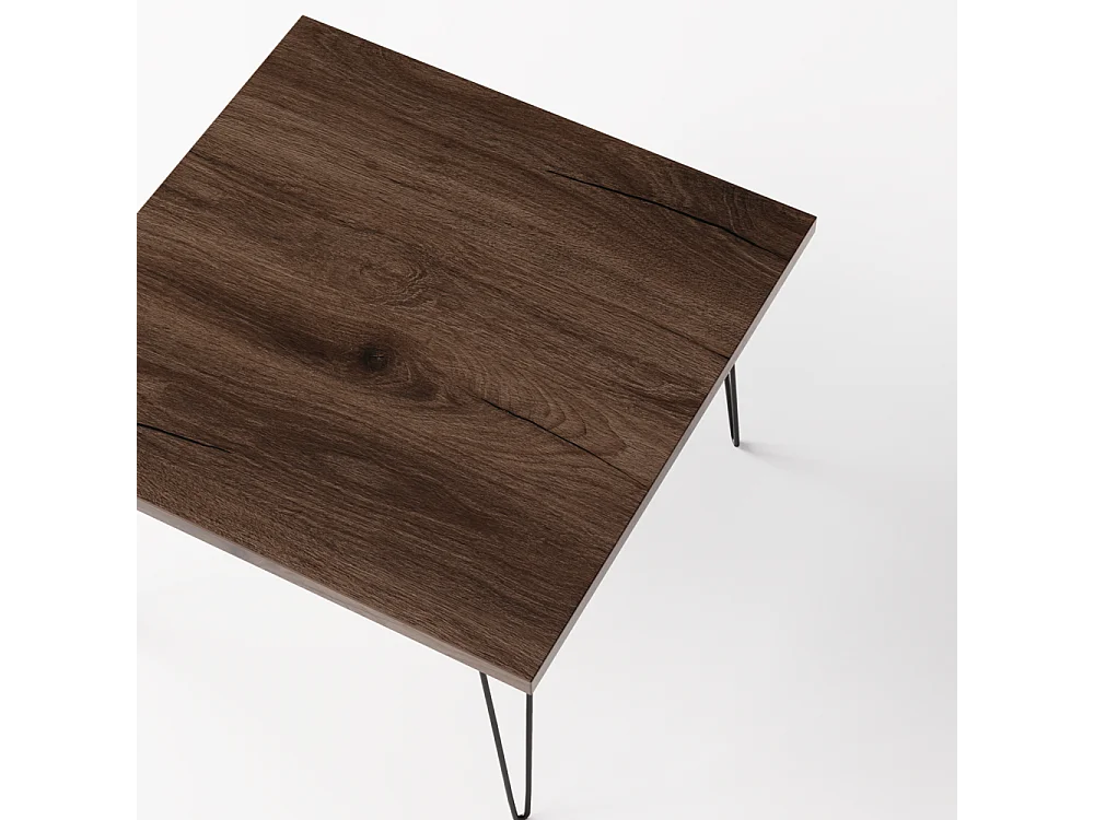 VIDA salontafel 68 x 68 cm voor de woonkamer, chocoladekleurig eikenhout