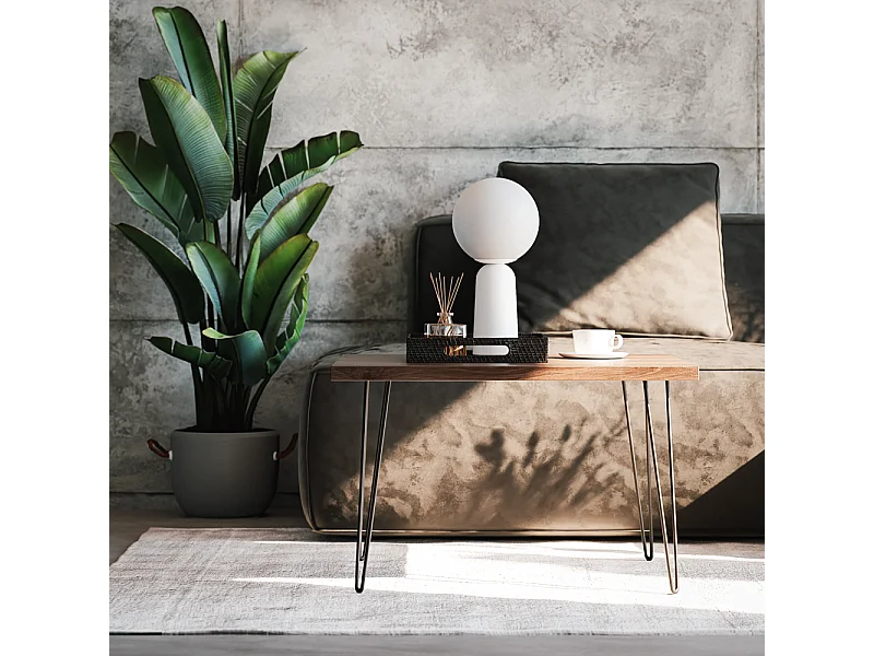 Mesa de centro VIDA 68 x 68 cm para salón, habitación Roble Chocolate