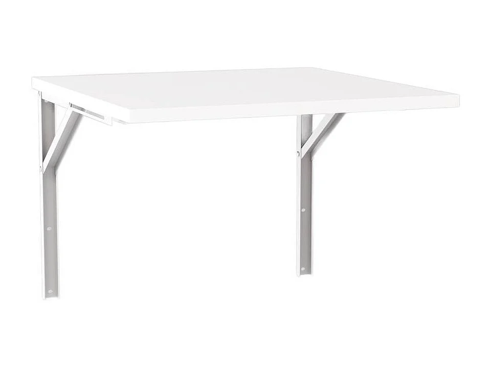 Table pliante murale 68x68 cm Blanc - plateau pour cuisine et petites pièces