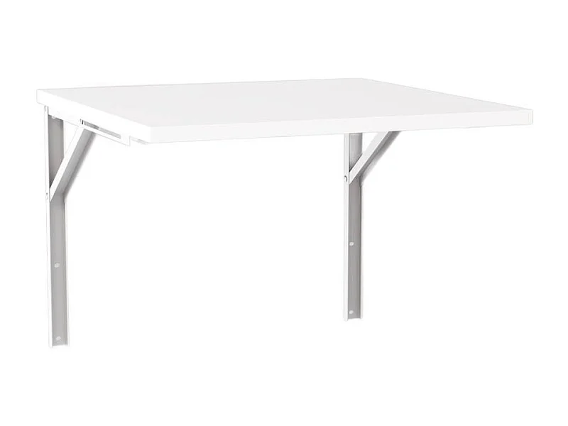 Table pliante murale 68x68 cm Blanc - plateau pour cuisine et petites pièces