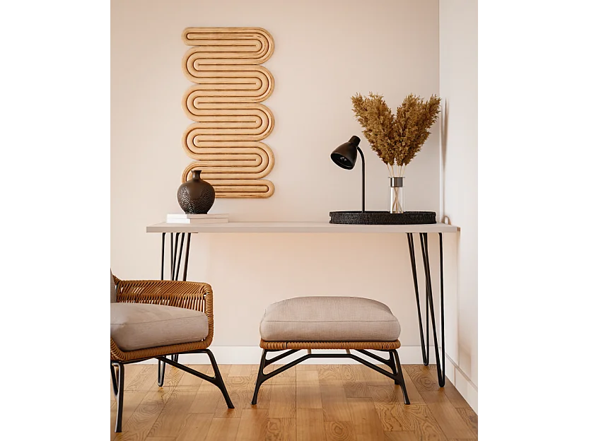 Secretária VOSS 138 x 68 cm para escritório, gabinete, estúdio Cinza