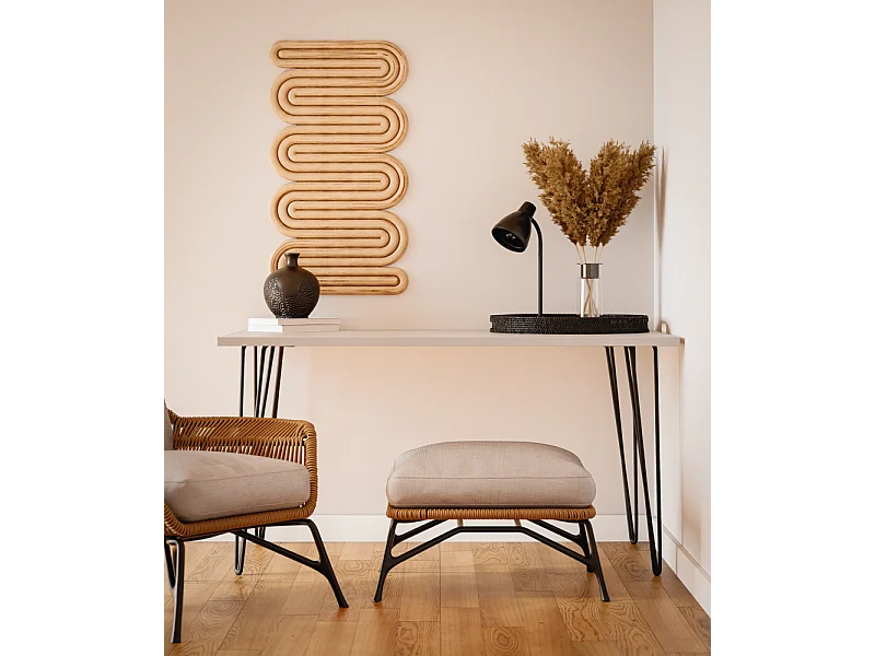 Secretária VOSS 138 x 68 cm para escritório, gabinete, estúdio Cinza