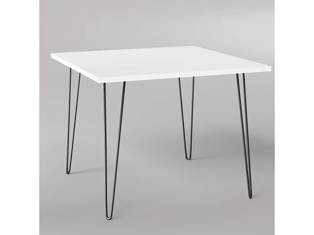 Tisch HAIRPIN 90 x 90 cm für Küche, Wohnzimmer, Esszimmer Weiß