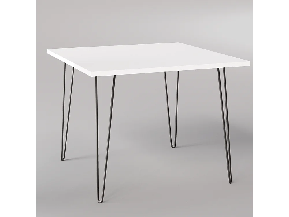 Tisch HAIRPIN 90 x 90 cm für Küche, Wohnzimmer, Esszimmer Weiß