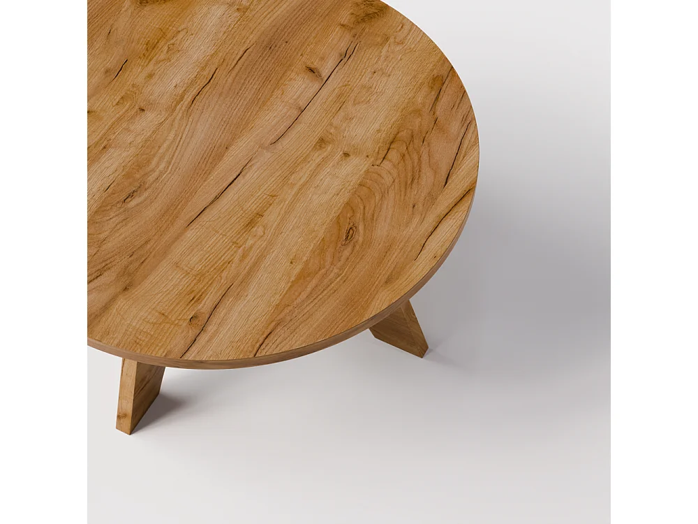 Mesa de centro redonda BELL  Ø68 cm Roble Craft