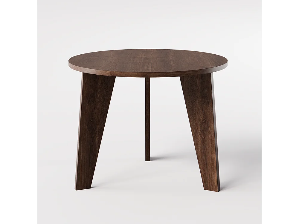 Mesa redonda ROSE Ø90 cm para cozinha, sala de estar, sala de jantar Carvalho Chocolate