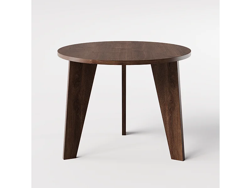 Mesa redonda ROSE Ø90 cm para cozinha, sala de estar, sala de jantar Carvalho Chocolate