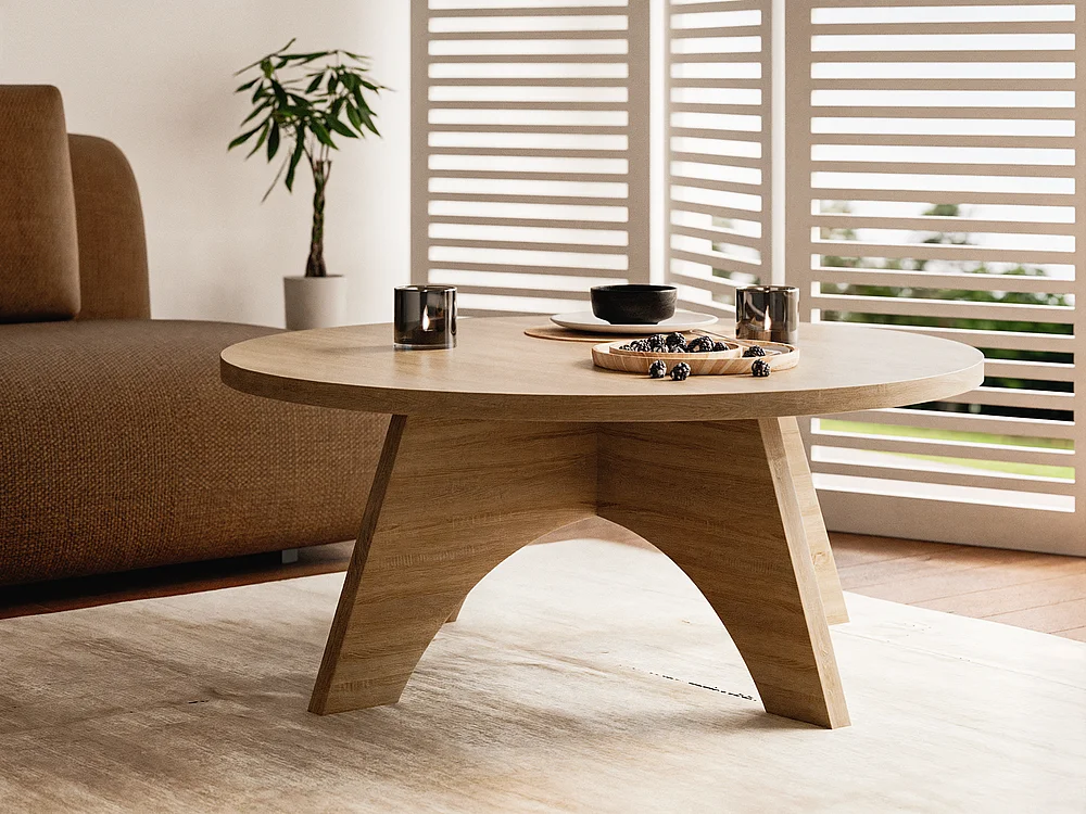 Tavolino rotondo YUKO Ø90 cm Rovere Sonoma