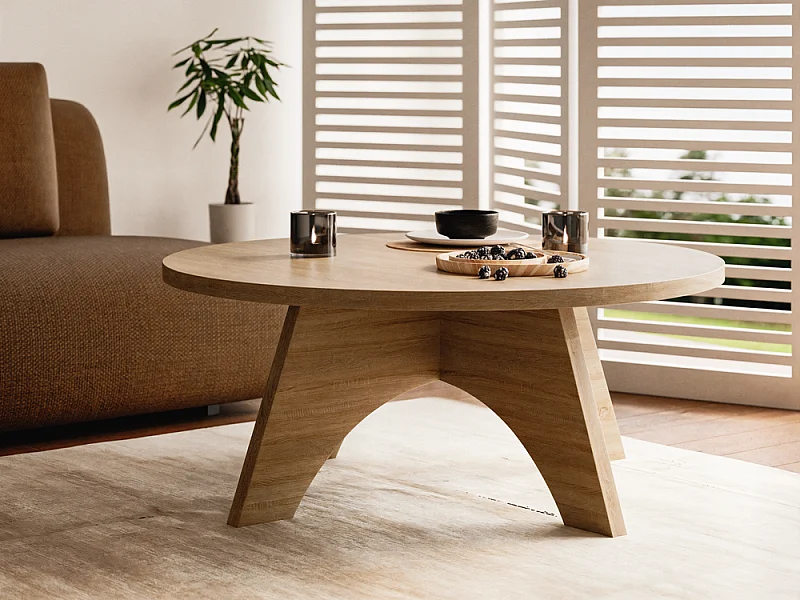 Tavolino rotondo YUKO Ø90 cm Rovere Sonoma