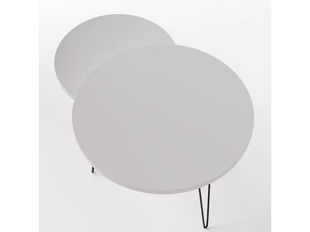 Ronde salontafel LAPP set Ø50 + Ø68 cm Grijs