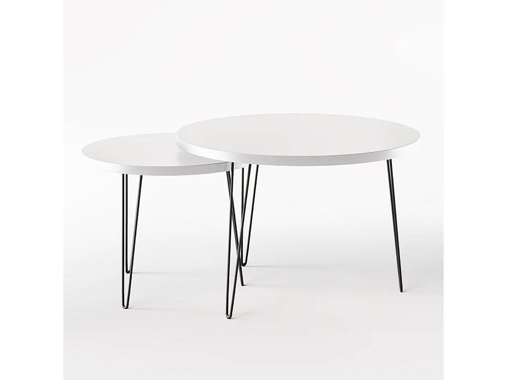 Ronde salontafel LAPP set Ø50 + Ø68 cm Grijs