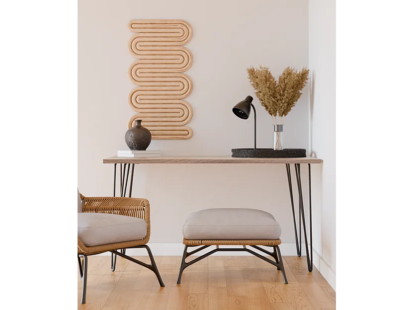 Secretária VOSS 138 x 68 cm para escritório, gabinete, estúdio Carvalho Sonoma