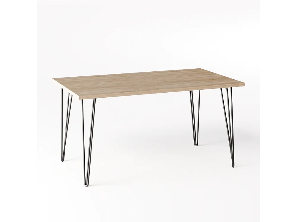 Secretária VOSS 138 x 68 cm para escritório, gabinete, estúdio Carvalho Sonoma