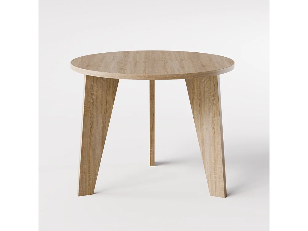 Runder Tisch ROSE Ø90 cm für Küche, Wohnzimmer, Esszimmer Eiche Sonoma