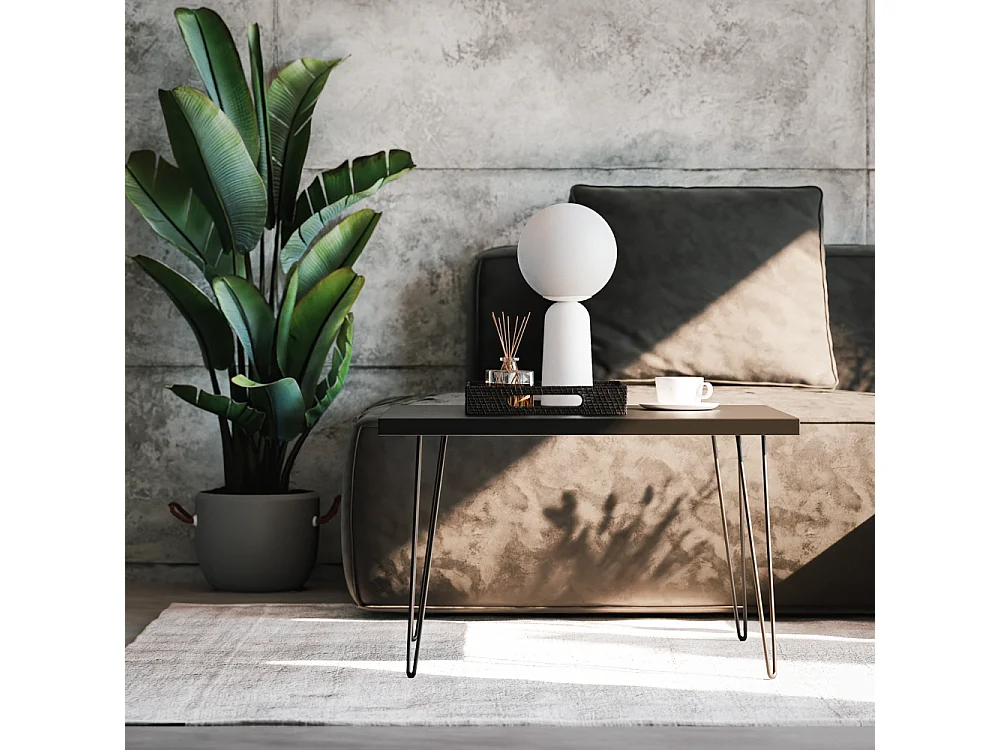 Mesa de centro VIDA 68 x 68 cm para salón, habitación Negro