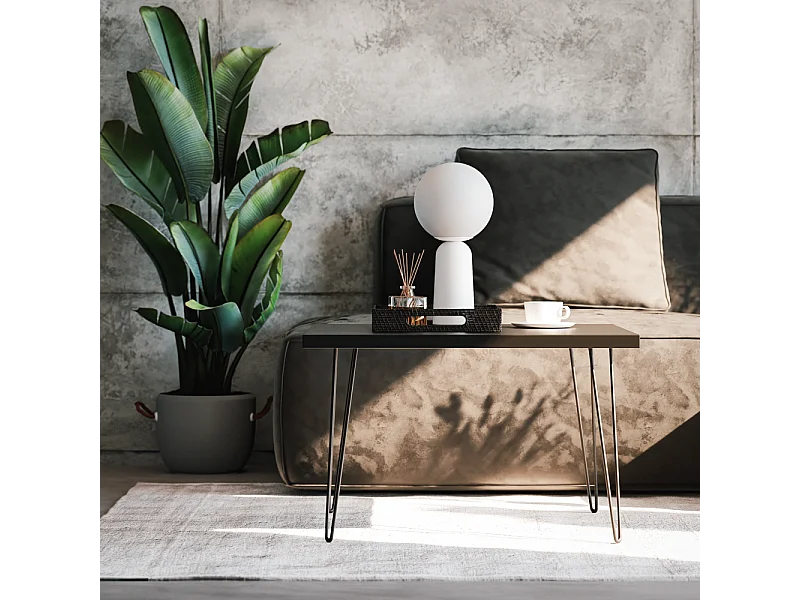 Couchtisch VIDA 68 x 68 cm für Wohnzimmer, schwarz