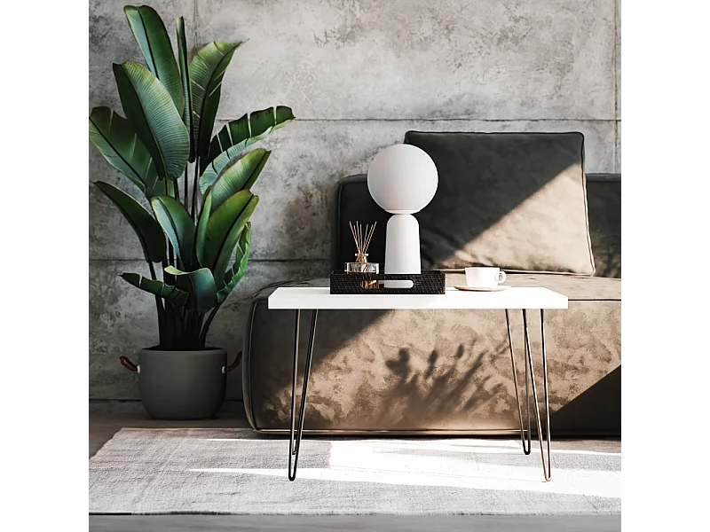 Mesa de centro VIDA 68 x 68 cm para salón, habitación Blanco