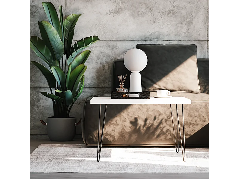 Tavolino da caffè VIDA 68 x 68 cm per soggiorno, camera da letto Bianco