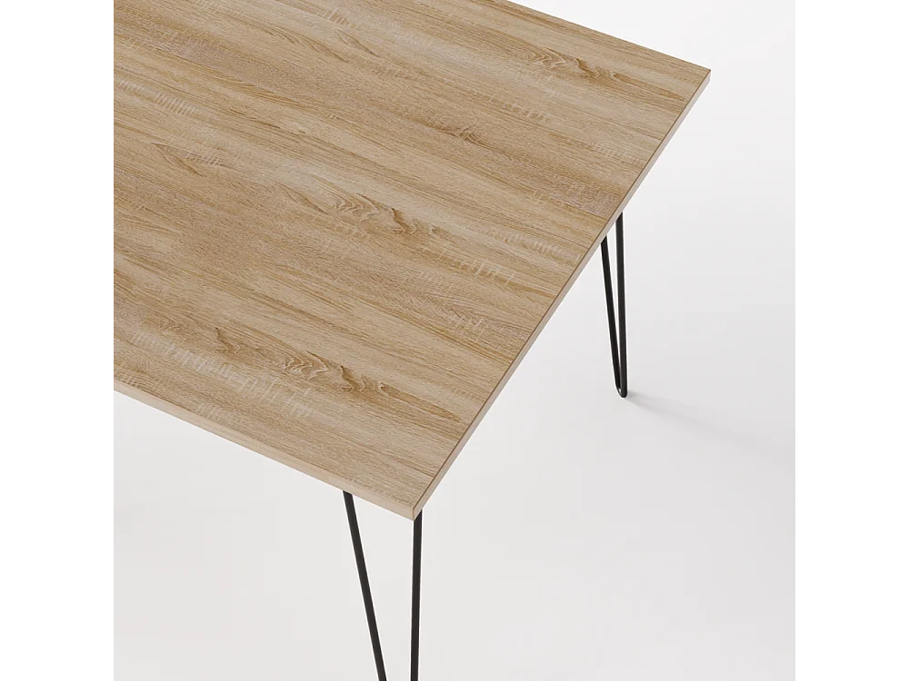 Tisch HAIRPIN 90 x 90 cm für Küche, Wohnzimmer, Esszimmer Eiche Sonoma
