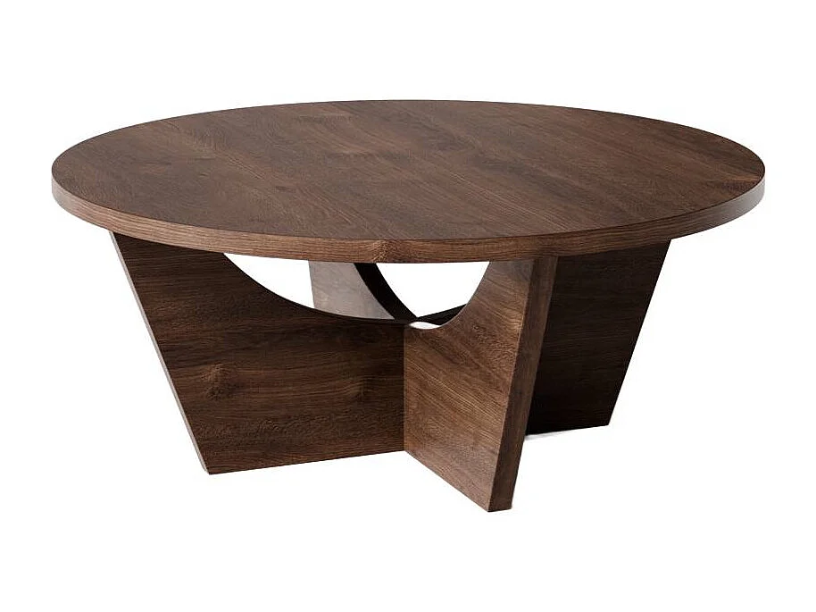 Mesa de centro redonda TORI Ø90 cm Roble Chocolate