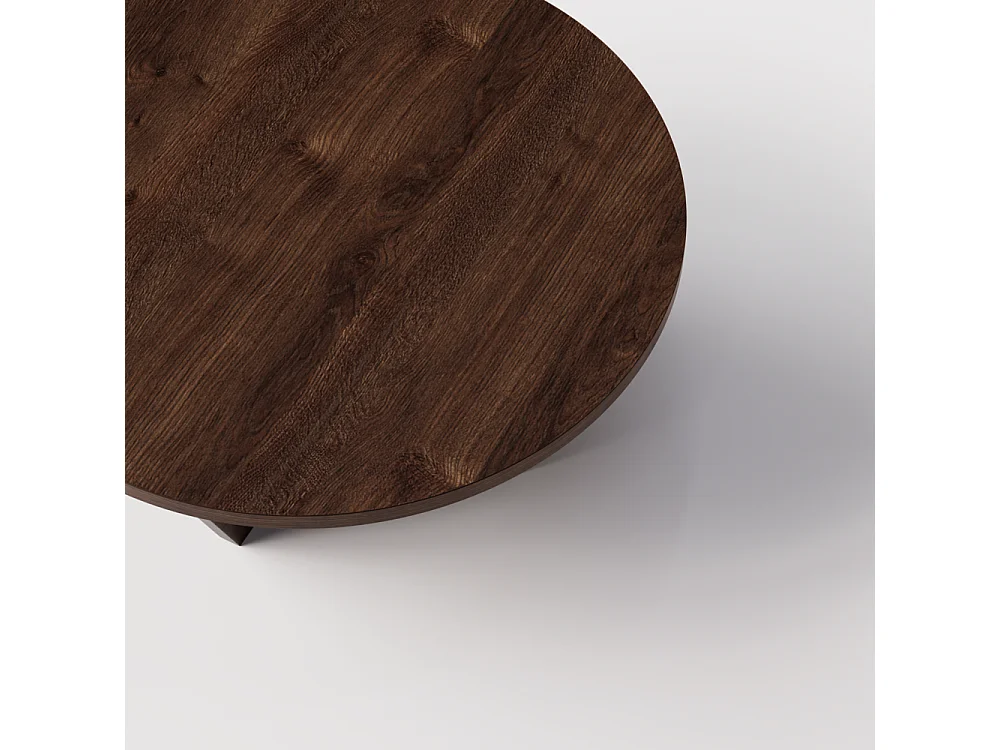 Mesa de centro redonda TORI Ø90 cm Roble Chocolate