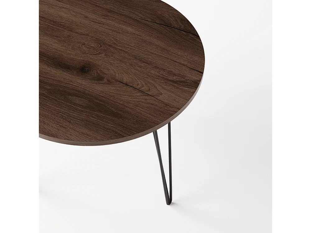 Runder Tisch MIKA Ø90 cm für Küche, Wohnzimmer, Esszimmer Schokoladen-Eiche