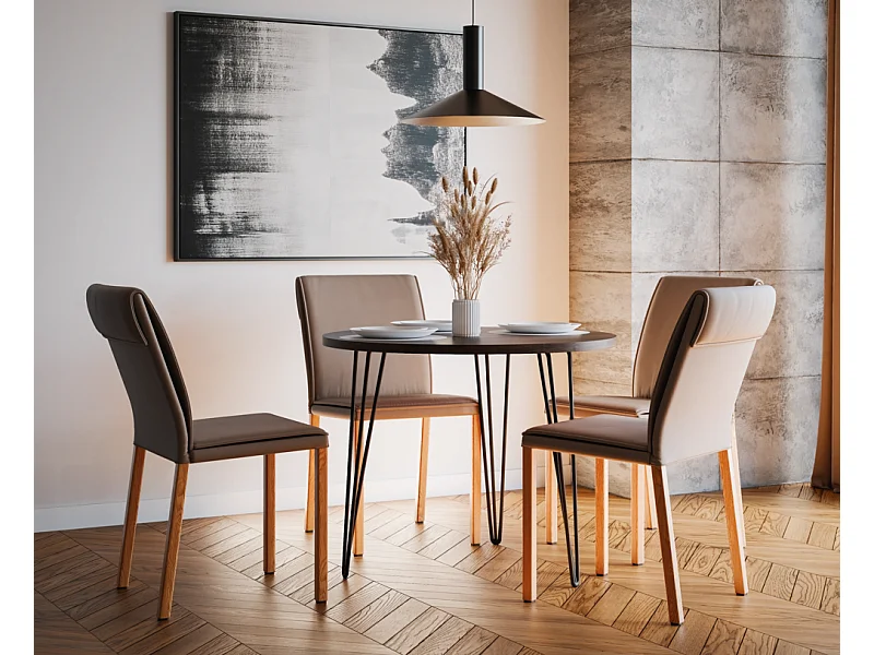 Runder Tisch MIKA Ø90 cm für Küche, Wohnzimmer, Esszimmer Schokoladen-Eiche