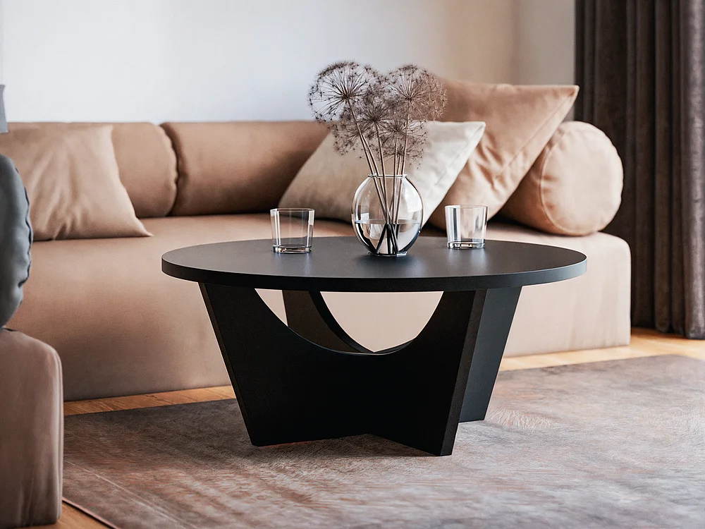 Table basse ronde TORI Ø90 cm Noir