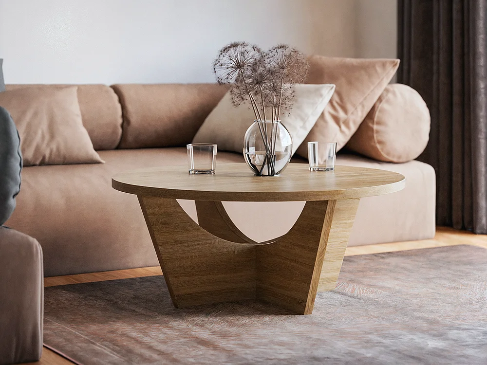 Tavolino rotondo TORI Ø90 cm Rovere Sonoma