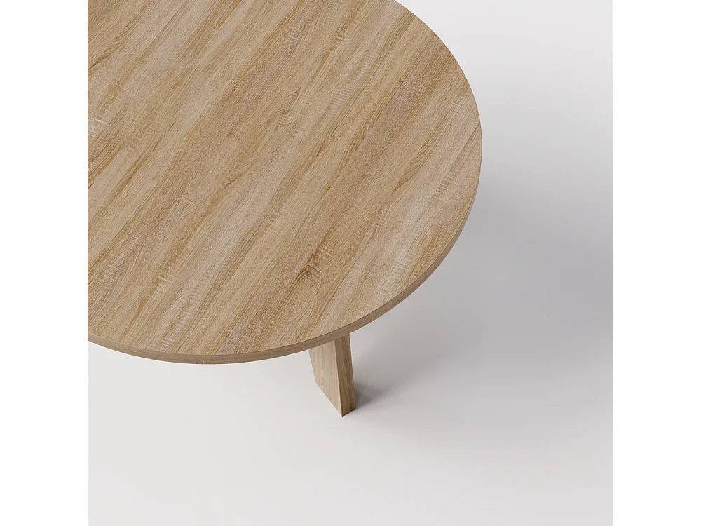 Mesa de centro redonda ELLA Ø90 cm Roble Sonoma