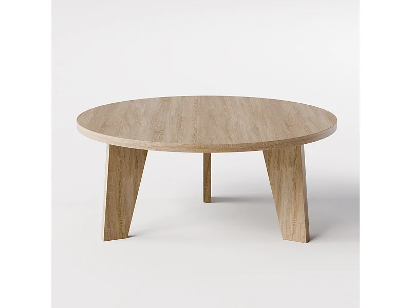 Mesa de centro redonda ELLA Ø90 cm Roble Sonoma