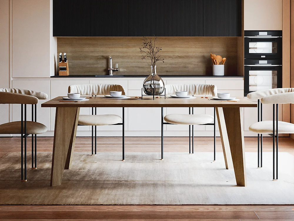 Table ARIS 138 x 80 cm pour cuisine, salon, salle à manger Chêne Sonoma