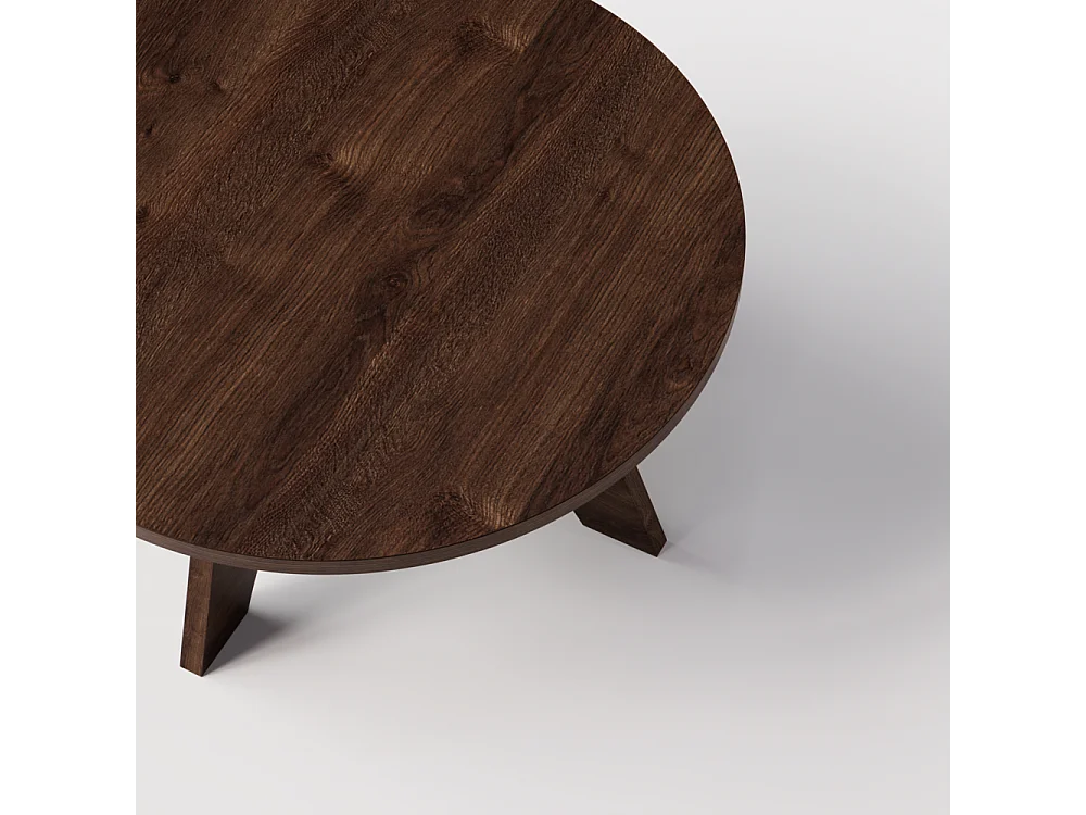 Ronde salontafel BELL  Ø68 cm Chocolade eiken