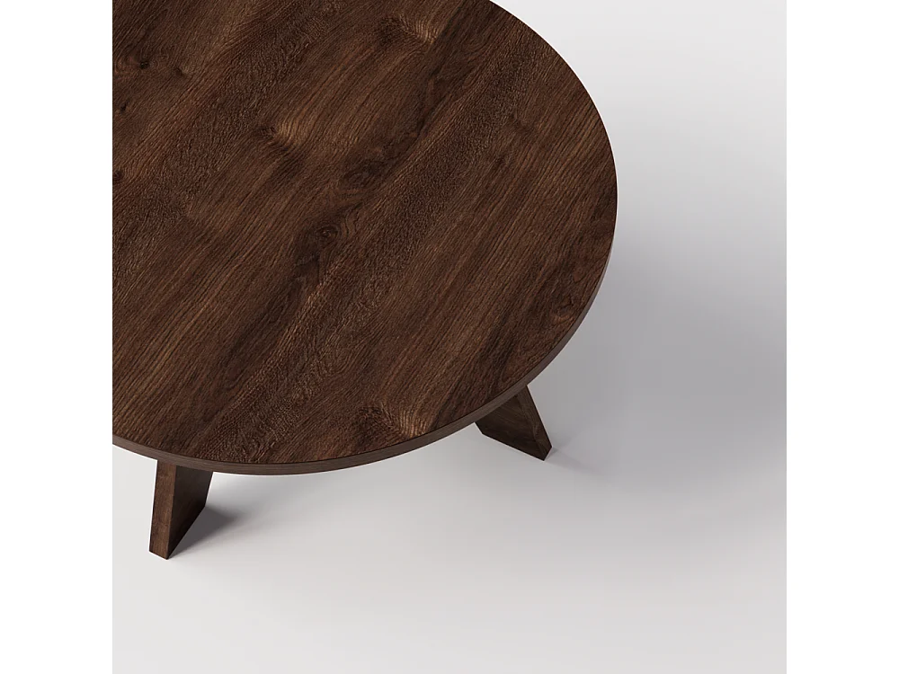 Table basse ronde BELL  Ø68 cm Chêne chocolat