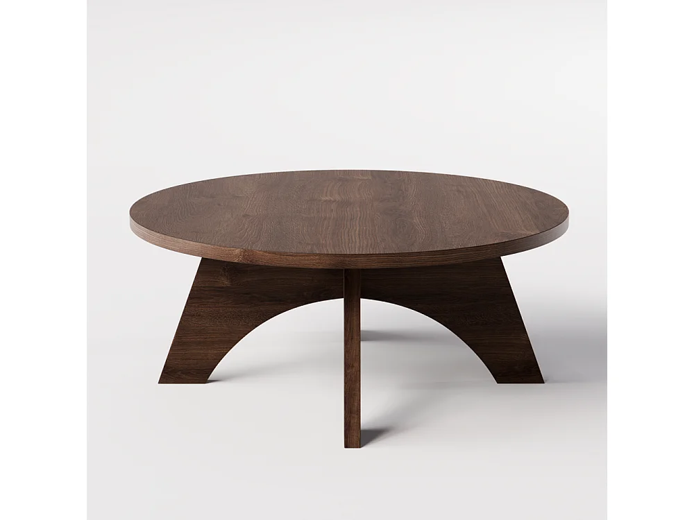 Table basse ronde BELL  Ø68 cm Chêne chocolat