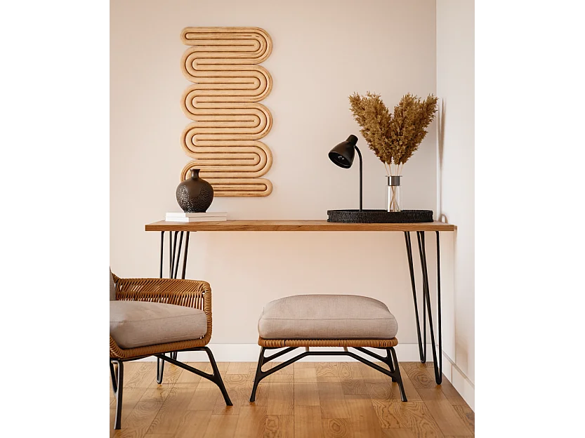 Secretária VOSS 138 x 68 cm para escritório, gabinete, estúdio Carvalho Craft