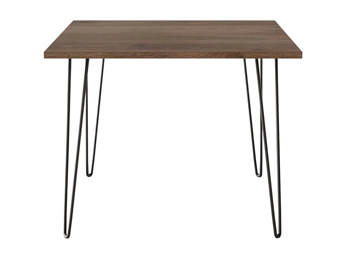 Tisch HAIRPIN 90 x 90 cm für Küche, Wohnzimmer, Esszimmer Schokoladen-Eiche