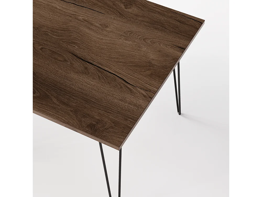 Tisch HAIRPIN 90 x 90 cm für Küche, Wohnzimmer, Esszimmer Schokoladen-Eiche