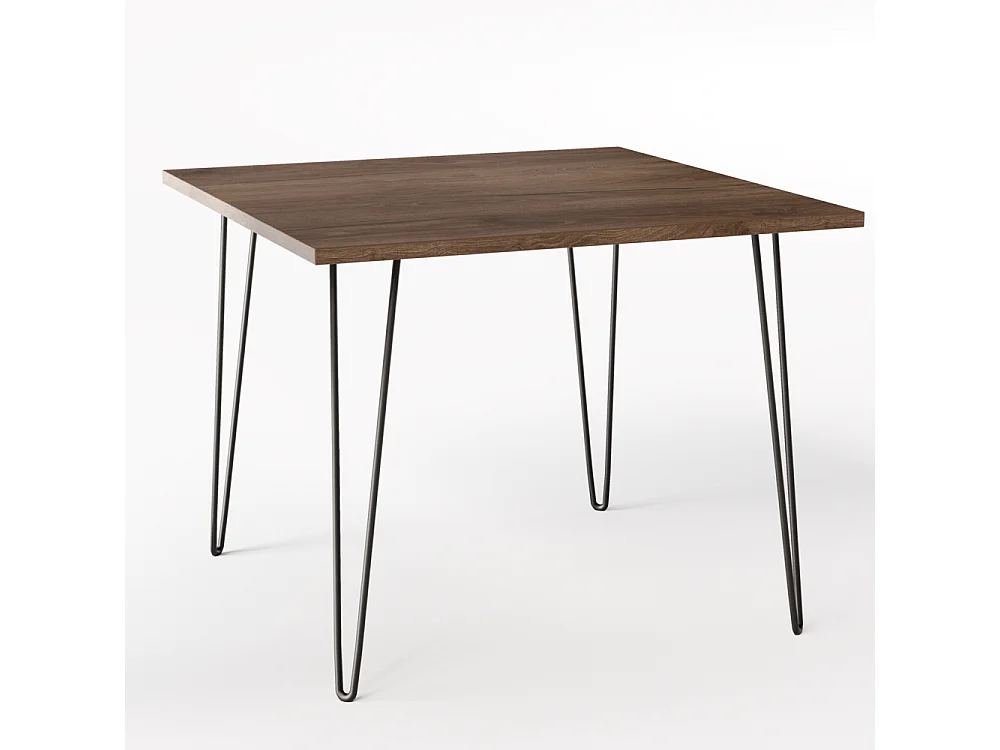 Tisch HAIRPIN 90 x 90 cm für Küche, Wohnzimmer, Esszimmer Schokoladen-Eiche
