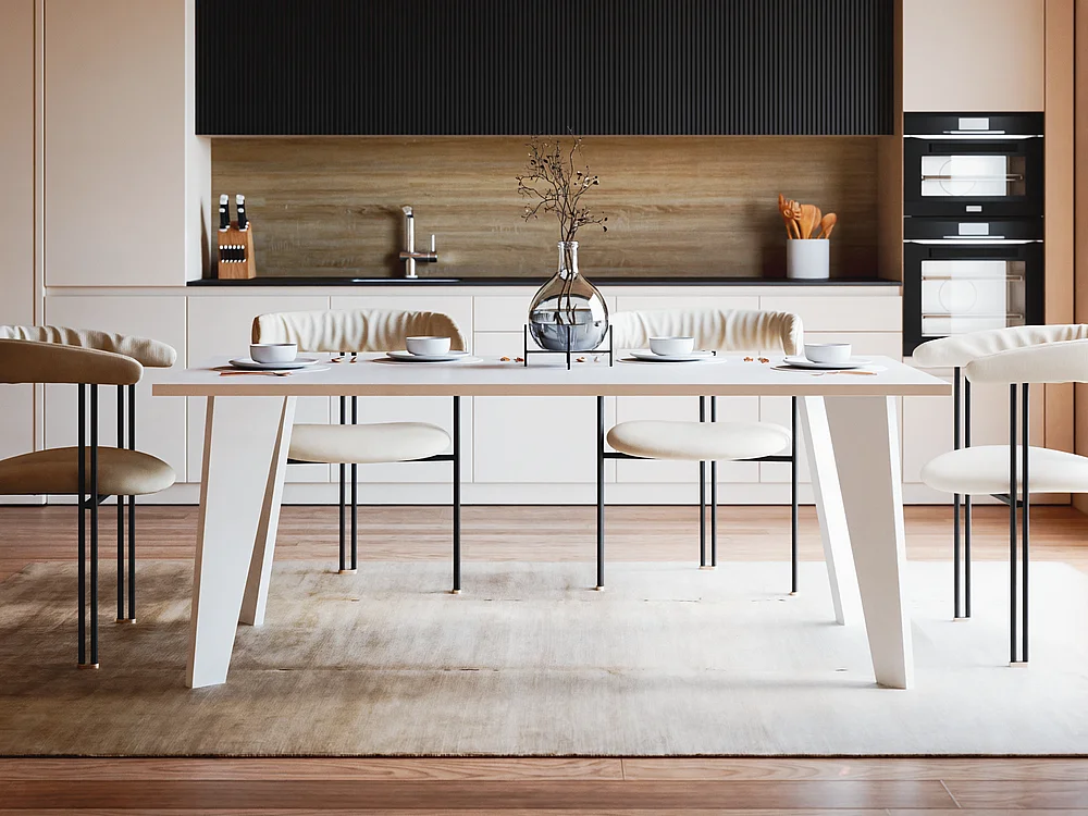 Tisch ARIS 138 x 80 cm für Küche, Wohnzimmer, Esszimmer Weiß