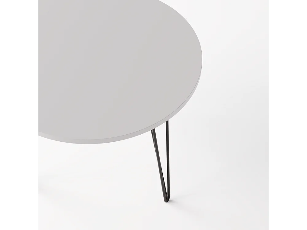 Mesa redonda MIKA Ø90 cm para cozinha, sala de estar, sala de jantar Cinza