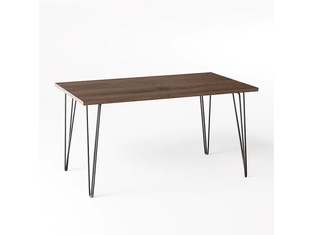 Mesa FISK 138 x 80 cm para cozinha, sala de estar, sala de jantar Carvalho Chocolate