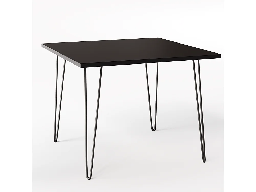 Tisch HAIRPIN 90 x 90 cm für Küche, Wohnzimmer, Esszimmer Schwarz
