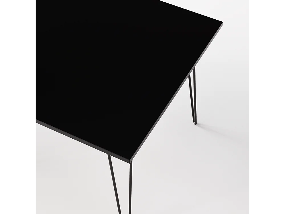 Table HAIRPIN 90 x 90 cm pour cuisine, salon, salle à manger Noir