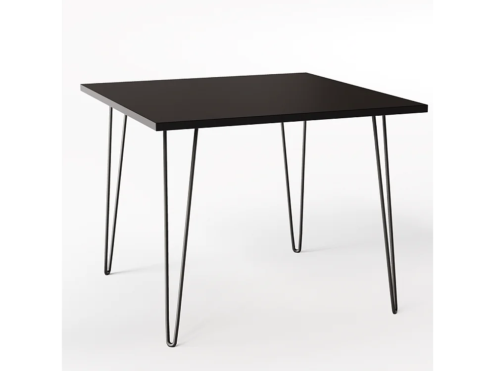 Table HAIRPIN 90 x 90 cm pour cuisine, salon, salle à manger Noir