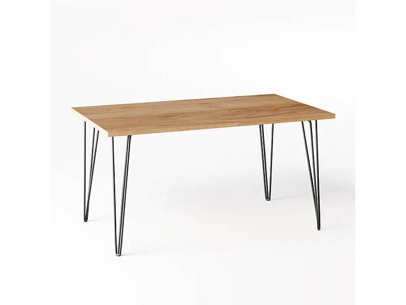 Tisch FISK 138 x 80 cm für Küche, Wohnzimmer, Esszimmer Eiche Craft