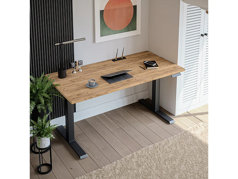 Plateau laminé chêne craft 180 x 95 cm pour bureau, table, table basse