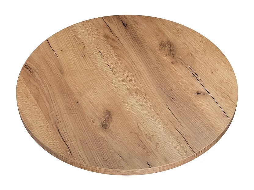Tablero laminado roble craft redondo, diámetro 68 cm, para escritorio, mesa, mesita.